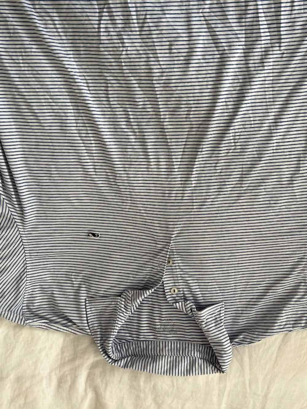 Mens Vineyard Vines Navy and White Stripe Sankaty Polo, size XXL
